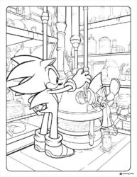 Sonic and Tails Coloring Page in a laboratory setting