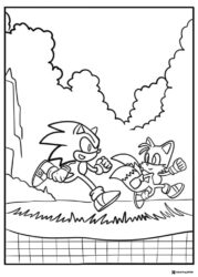 Sonic and Tails Coloring Sheet Running