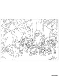Sonic and friends jungle adventure coloring page