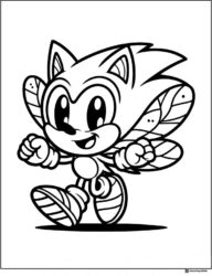 Sonic as a Bee with Wings Coloring Sheet