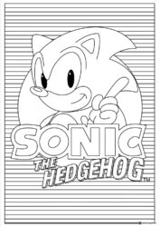 Sonic the Hedgehog Logo Coloring Page with Lines