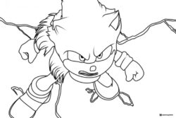 Sonic with Lightning Coloring Page