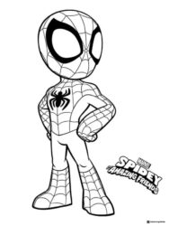 Spidey Coloring Page with Hands on Hips