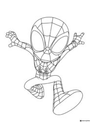 Spidey Coloring Page with Wide Stance