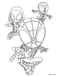 Spidey Friends Dynamic Jump Coloring Page