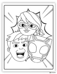 Spidey Friends Faces Coloring Page