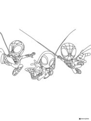 Spidey Friends Web Slinging Coloring Page