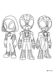 Spidey and Friends Standing Poses Coloring Page