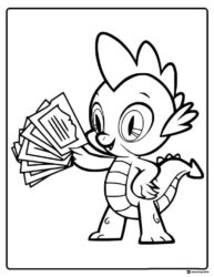 Spike holding papers My Little Pony coloring sheet