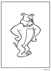 Spike the bulldog standing tough coloring page