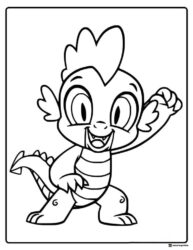 Spike the dragon posing happily coloring page