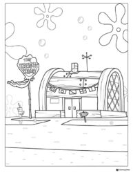 SpongeBob Coloring Page The Krusty Krab restaurant exterior