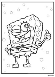 SpongeBob Coloring Sheet SpongeBob giving a thumbs up