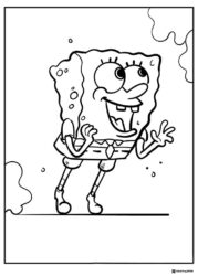 SpongeBob Coloring Sheet SpongeBob smiling