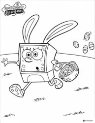 SpongeBob Easter bunny coloring page