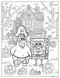 SpongeBob Patrick Halloween Coloring Page