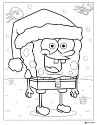 SpongeBob SquarePants Christmas coloring sheet