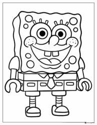 SpongeBob SquarePants Coloring Sheet frontal view