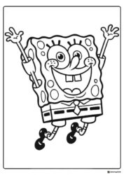 SpongeBob SquarePants jumping with arms up