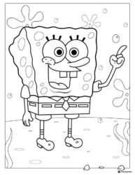 SpongeBob SquarePants pointing Coloring Page