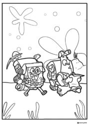 SpongeBob and Patrick Coloring Sheet exploring