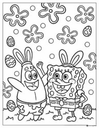 SpongeBob and Patrick Easter coloring page