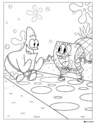 SpongeBob and Patrick dancing Coloring Page