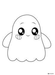 Spooky Lankybox Coloring Page cute ghost