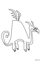 Spooky dragon with long snout coloring page