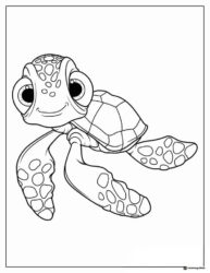 Squirt the Turtle Coloring Page smiling