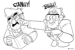 Stanley and Stanford fighting coloring sheet