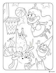 Star Butterfly playing basketball coloring page