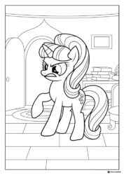 Starlight Glimmer looking angry inside house coloring