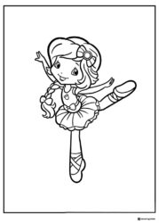 Strawberry Shortcake coloring page dancing ballet