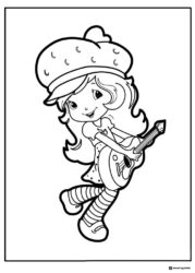 Strawberry Shortcake coloring page playing guitar