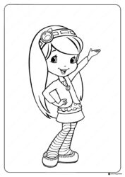 Strawberry Shortcake coloring page with long hair