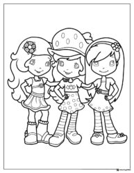 Strawberry Shortcake friends Coloring Page group