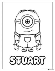 Stuart Minion Coloring Page with Name