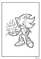 Super Sonic with Energy Orb Coloring Page