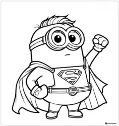 Superman Minion Coloring Sheet