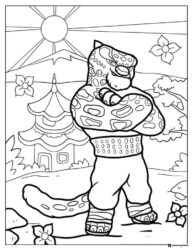 Tai Lung in front of temple coloring page