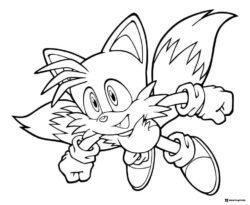 Tails Coloring Sheet Flying