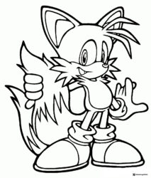 Tails Coloring Sheet Thumbs Up