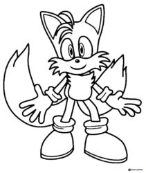 Tails Coloring Sheet Waving Paws