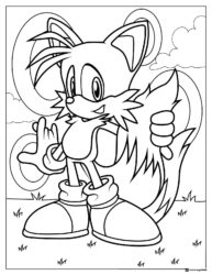 Tails Coloring Sheet with Thumbs Up