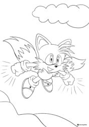 Tails flying coloring page