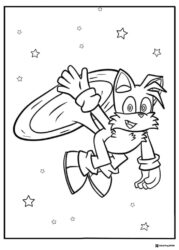 Tails flying headfirst coloring page