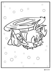 Tails flying headshot coloring page