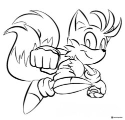 Tails flying punch coloring page