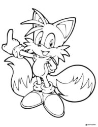 Tails giving a thumbs up coloring page